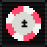 PokerLog app icon: a pixel poker chip